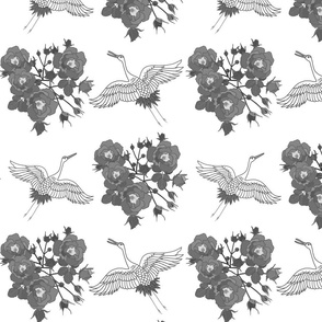 Welcoming Wings of Love - greyscale on white, medium