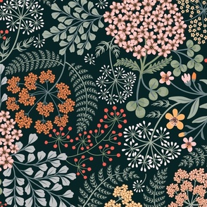 Floriography garden wallpaper 24"