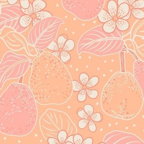 pears and blossom in Peach fuzz large scale