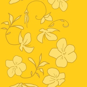 Sunshine Yellow Floral Stripe Large