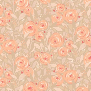 Pantone Peach Fuzz Roses | 12x12 inch