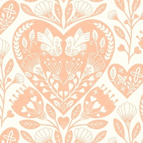 lovecore valentine heart love romance white Peach Fuzz apricot