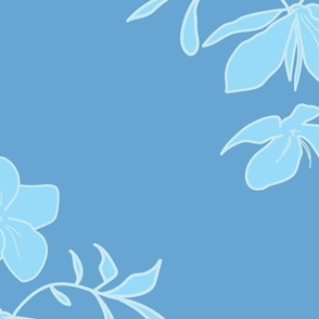 Blue  Ornate Floral Print