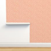 Peach Fuzz Pantone Color of the Year 2024 Floral Hearts Stars Pastel, Large Scale