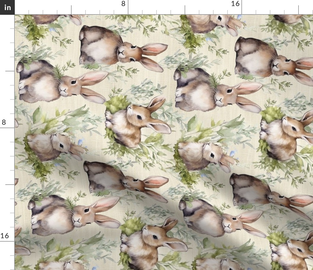 Easter rabbits watercolor (vertical version)