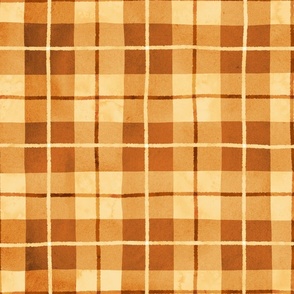 Wonky Watercolor Plaid - Mustard Yellow 2X