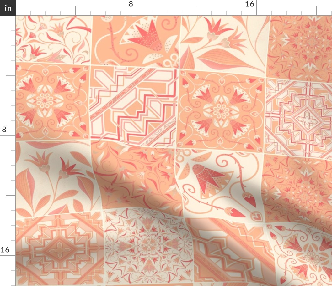 Peach fuzz pantone2024 Egyptian tiles