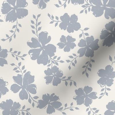 blue and cream floral pattern