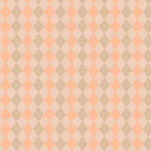 small - Argyle plaid diamond tartan - peach fuzz - beige aesthetics