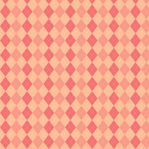 small - Argyle plaid diamond tartan - peach fuzz - pink aesthetics