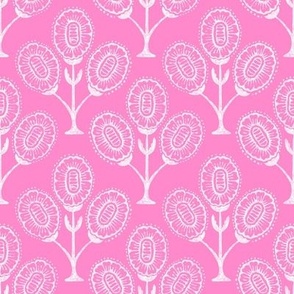 Halo Floral V1 bright pink  MEDIUM