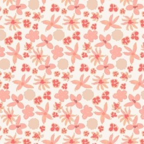 Peach Watercolor Floral Ditsy