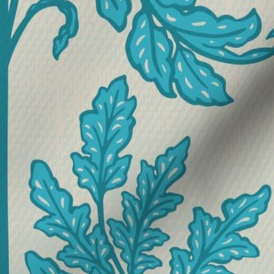 Woodland Fern Stripe - Jumbo - capri blue and linen
