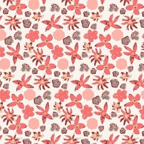 Red Watercolor Floral Ditsy