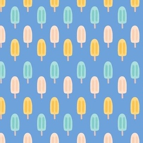Medium Summer popsicles on blue 6x6