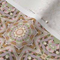 geoweave floral collage - pinky green