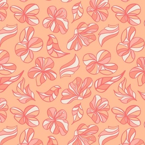 Peach Fuzz Abstract Bloom Flowers Pantone Color of the Year 2024