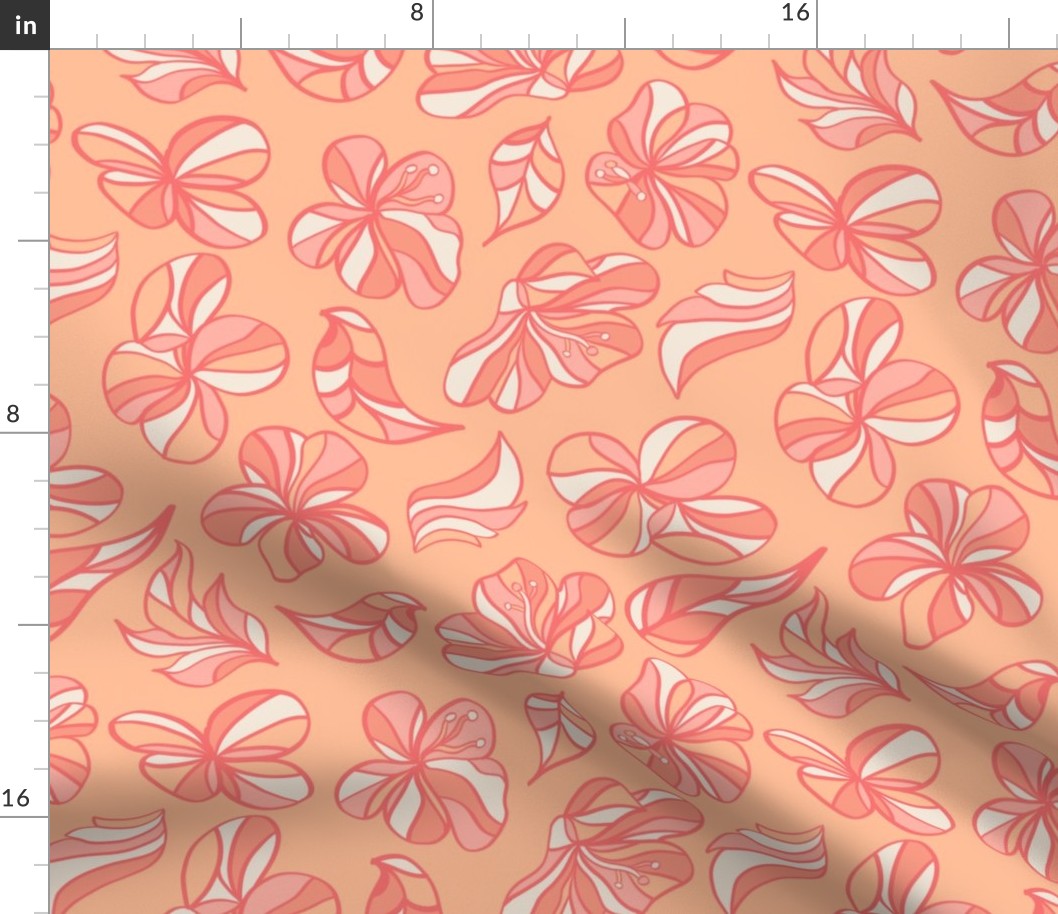 Peach Fuzz Abstract Bloom Flowers Pantone Color of the Year 2024