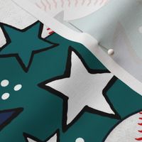 Large Scale Team Spirit Baseball in Seattle Mariners Teal and Navy 