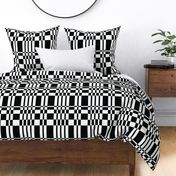 Deco-inspired Geometric Pattern in Black and White