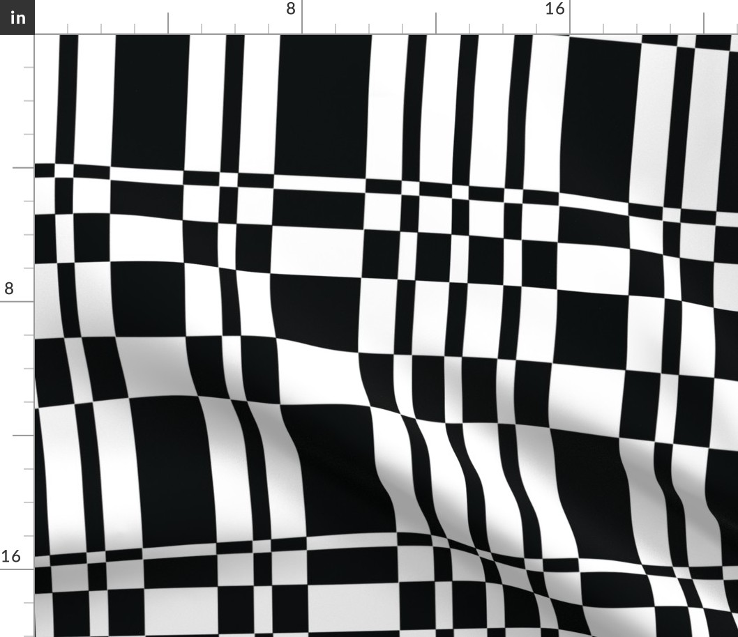 Deco-inspired Geometric Pattern in Black and White