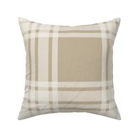 JUMBO simple plaid - bone beige & creamy white - neutral farmhouse stripes