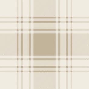 JUMBO simple plaid - bone beige_ creamy white_ neutral natural - classic stripe tartan