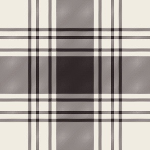 JUMBO simple plaid - creamy white_ purple brown - classic stripe tartan