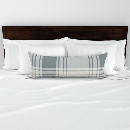 JUMBO simple plaid - creamy white & french grey blue - heritage farmhouse