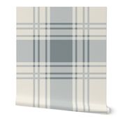 JUMBO simple plaid - creamy white & french grey blue - heritage farmhouse