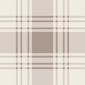 JUMBO simple plaid - creamy white_ silver rust_ slightly pink - classic stripe tartan