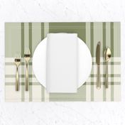 JUMBO simple plaid - creamy white_ light sage green - heritage classic stripe tartan