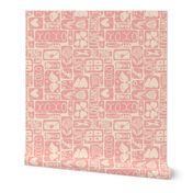 Valentine's Day Love Mosaic: Whimsical Romance Icons - Amorous Fabric Design - L