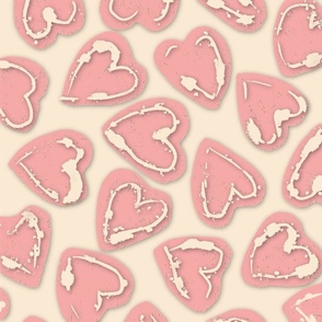 Sweetheart Scribbles: Rustic Heart Illustrations - Valentine's Day Fabric Design