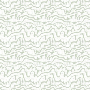 Abstract Serenity in Light Sage Green and White – Small Scale
