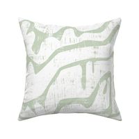 Abstract Serenity in Light Sage Green and White – Large Scale