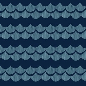 abstract waves on navy blue - small size