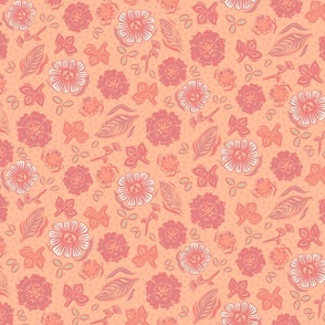 Peach Fuzz Floral-PMS Color Of 2024-M