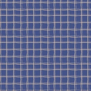 Bright blue textured plaid - small size