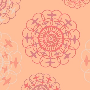 Airplane Doily on Peach Fuzz - Pantone color of the year!