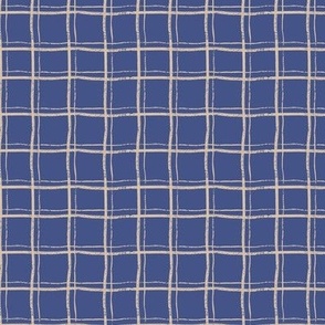 Bright blue textured plaid - medium size