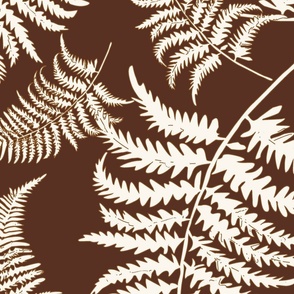 Whispering Ferns - 3027 jumbo //rich brown and cream