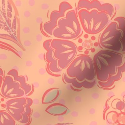Peach Fuzz Floral Faces-PMSColorOf2024-XL2