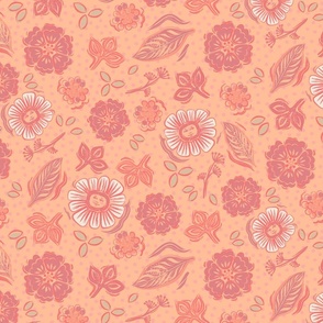 Peach Fuzz Floral Faces-PMSColorOf2024-L