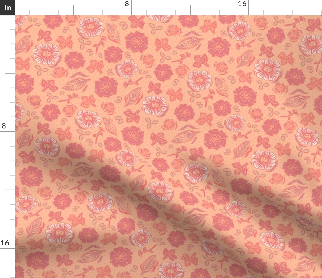 Peach Fuzz Floral Faces-PMSColorOf2024-S