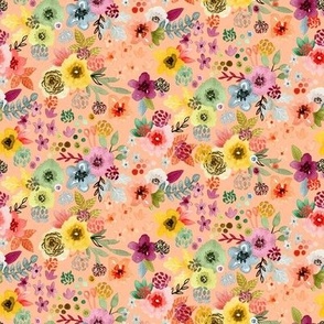 Spring Floral on Peach Fuzz by Angel Gerardo - Small Scale