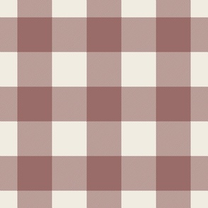 buffalo check - copper rose pink_ creamy white - tartan plaid contemporary classic checker