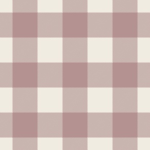 buffalo check - creamy white_ dusty rose pink - tartan plaid contemporary classic checker