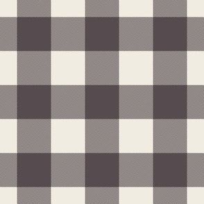 buffalo check - creamy white_ purple brown - tartan plaid contemporary classic checker