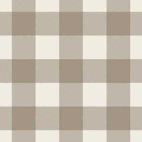 buffalo check - creamy white_ khaki brown - tartan plaid contemporary classic checker